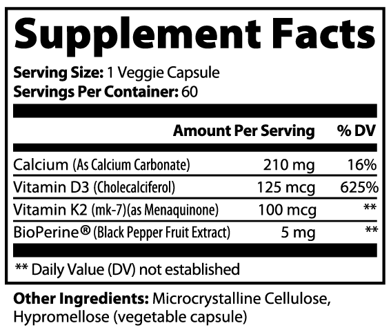Vitamin K2 & D3 : Bone & Heart Support