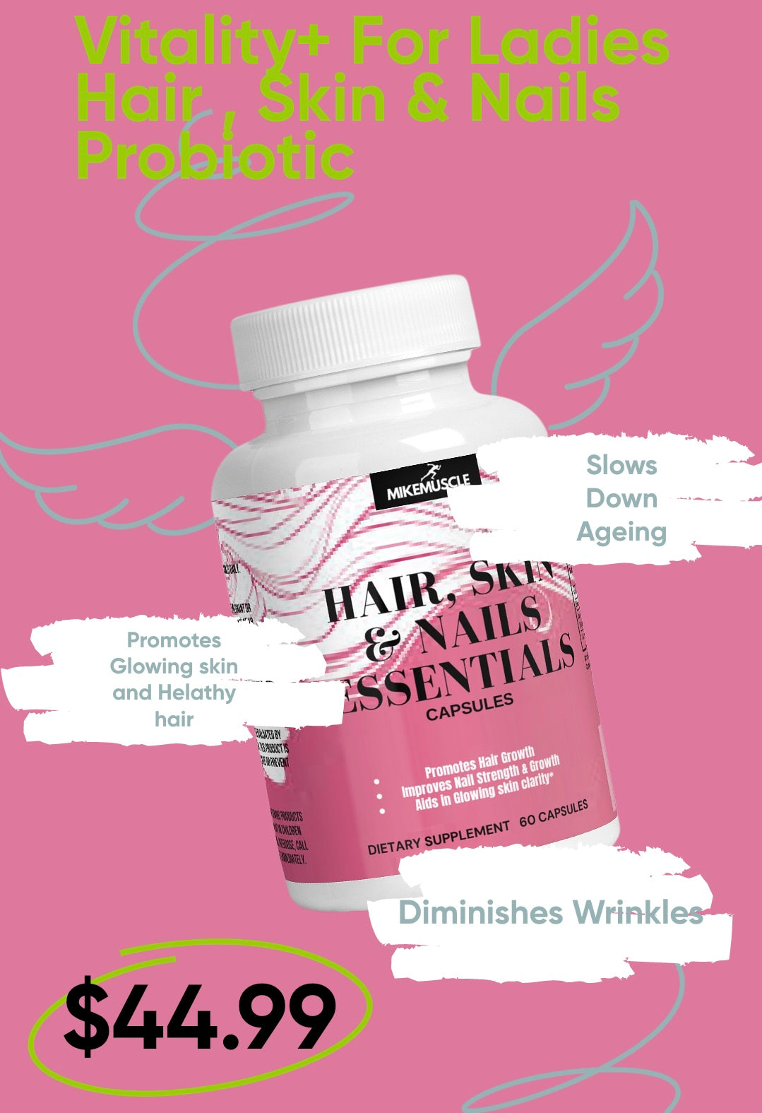 VITALITY+ For Ladies | Hair, Skin and Nails Probiotic