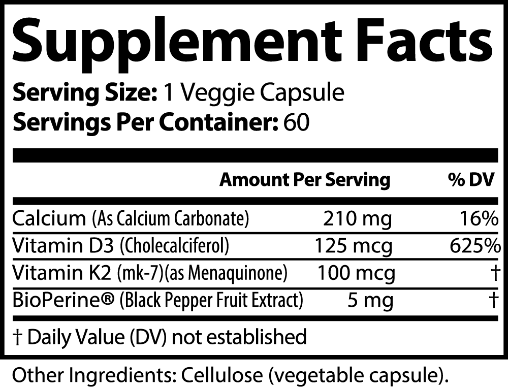 Vitamin K2 & D3  : Bone & Heart Support